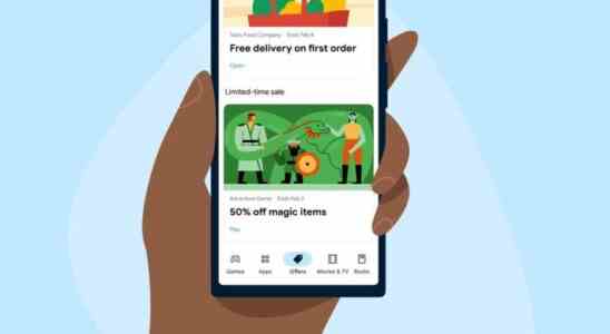 Google Play erhaelt eine Registerkarte „Angebote um Angebote fuer Spiele
