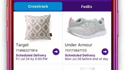 Der Test der FedEx App scheint die Moeglichkeit zu zeigen Lieferungen