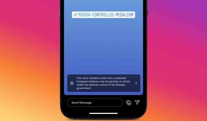 Instagram warnt Nutzer die russische Staatsmedien teilen versteckt folgende Listen