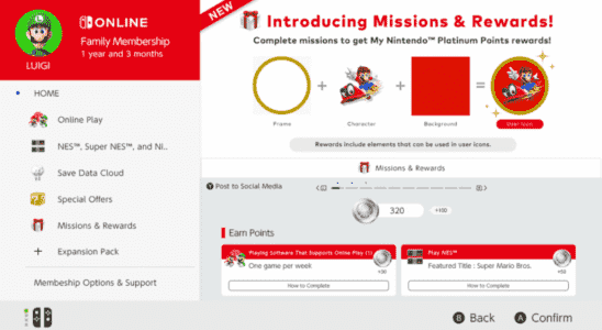 Neues Missions und Belohnungsfeature kommt auf Nintendo Switch