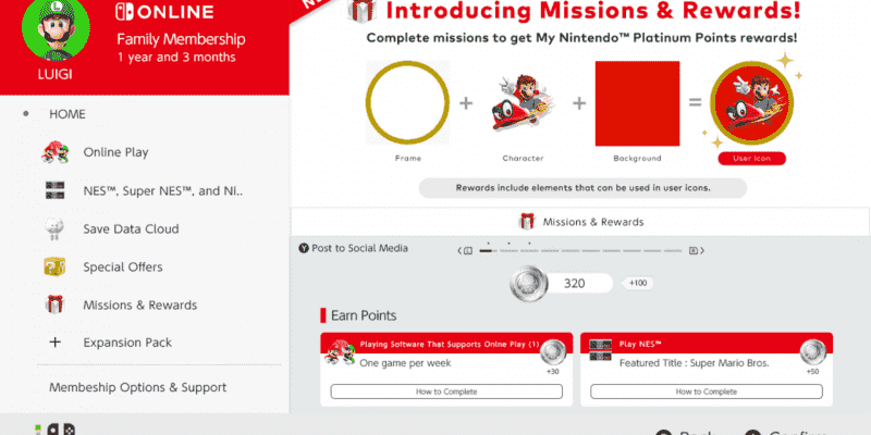 Neues Missions und Belohnungsfeature kommt auf Nintendo Switch