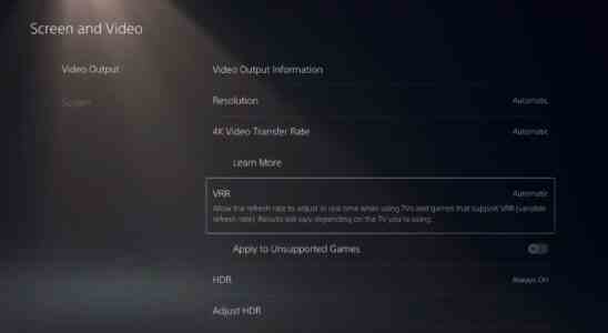 Neues PS5 Update live PlayStation sagt dass Unterstuetzung fuer variable Aktualisierungsraten