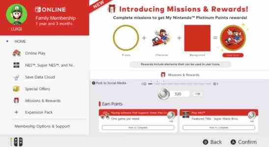 Switch Online Missions Rewards Update Fuegt Profilanpassung hinzu