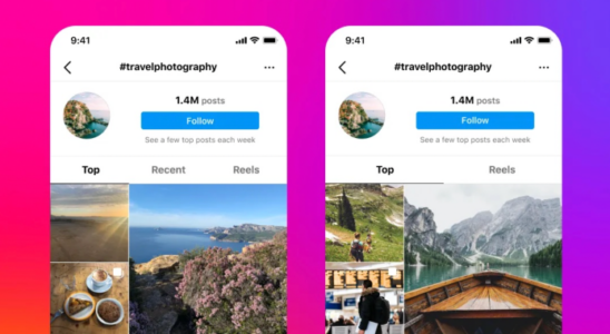 Instagram Test entfernt fuer einige Benutzer die Registerkarte „Zuletzt von Hashtag Seiten
