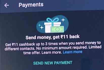 WhatsApp folgt Google bei der Vergabe von Cash Back Praemien um Zahlungsnutzer
