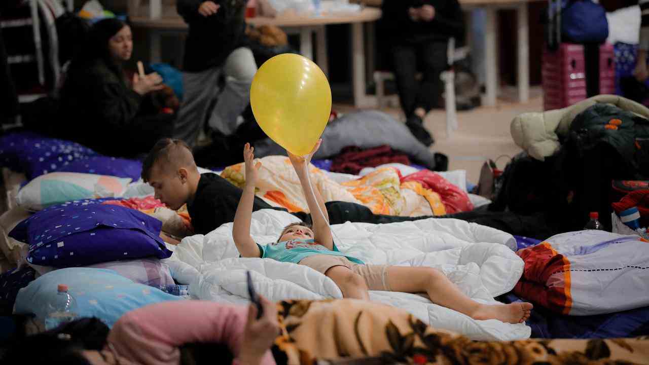Ukrainische Flüchtlinge in einem Aufnahmezentrum in Rumänien