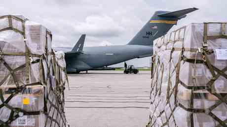 Die USA fliegen eine militaerische Flugzeugladung mit deutscher Babynahrung ein