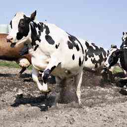 Eine kaputte Kuh verursacht eine chemische Reaktion auf einer Farm