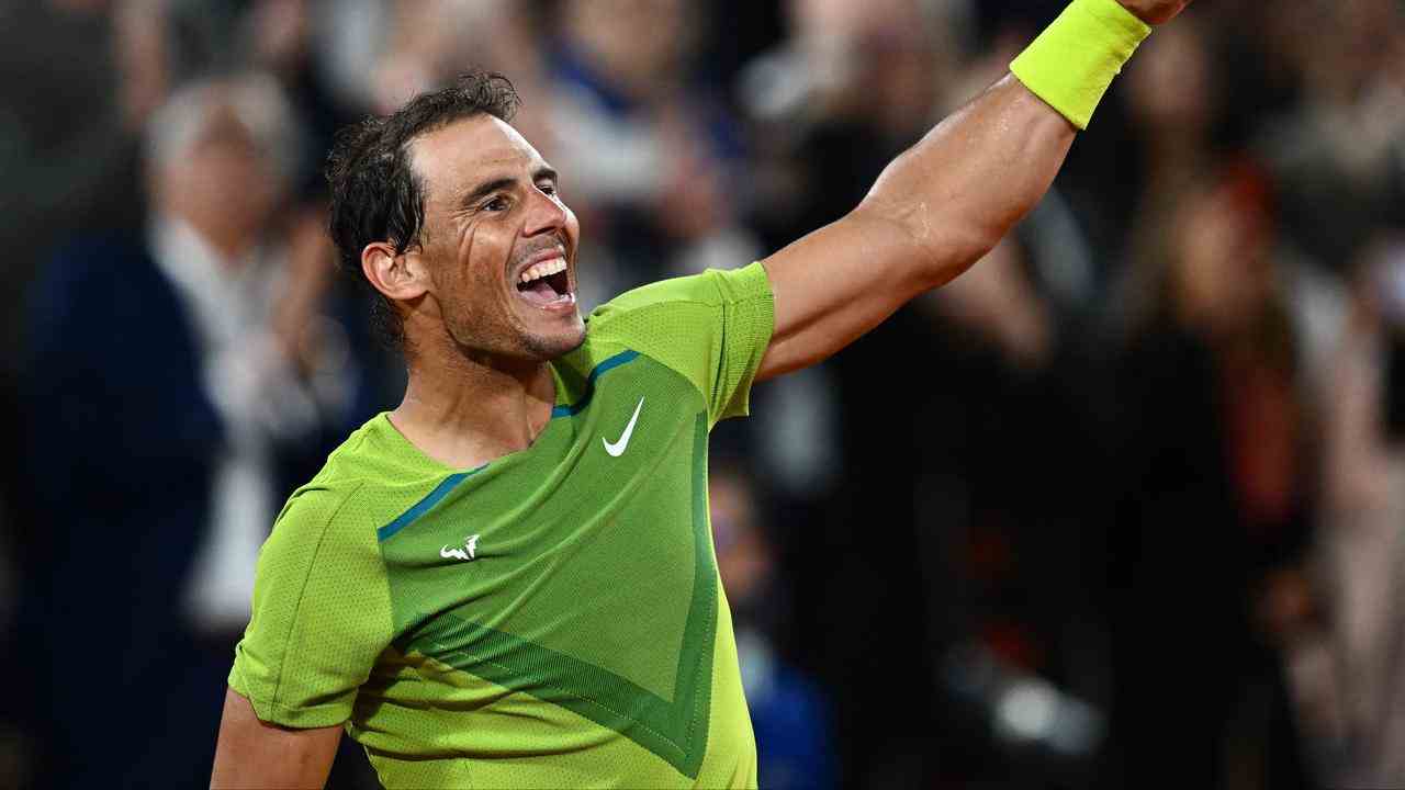 Rafael Nadal war am Mittwochabend nach seinem Sieg in der zweiten Runde von Roland Garros sehr glücklich.