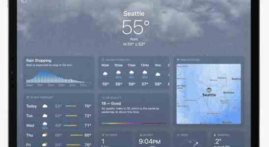 Schliesslich hat Apples iPad eine Standard Wetter App – Tech