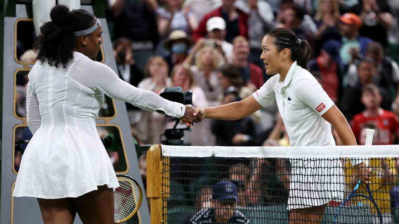 Serena Williams musste in der ersten Runde von Wimbledon ihre Überlegenheit in Harmony Tan anerkennen.