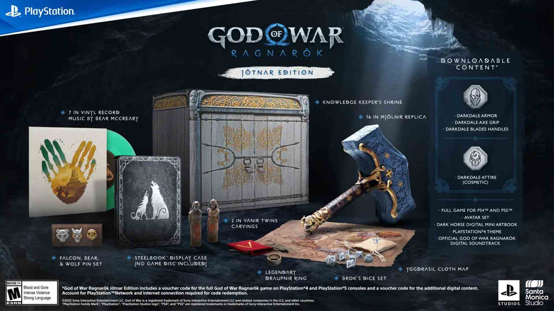 Erscheinungsdatum von God of War Ragnarok November 2022 Collectors Edition Jotnar Edition No Disc Digital Deluxe Vorbestellung beginnt mit der Collector's Edition