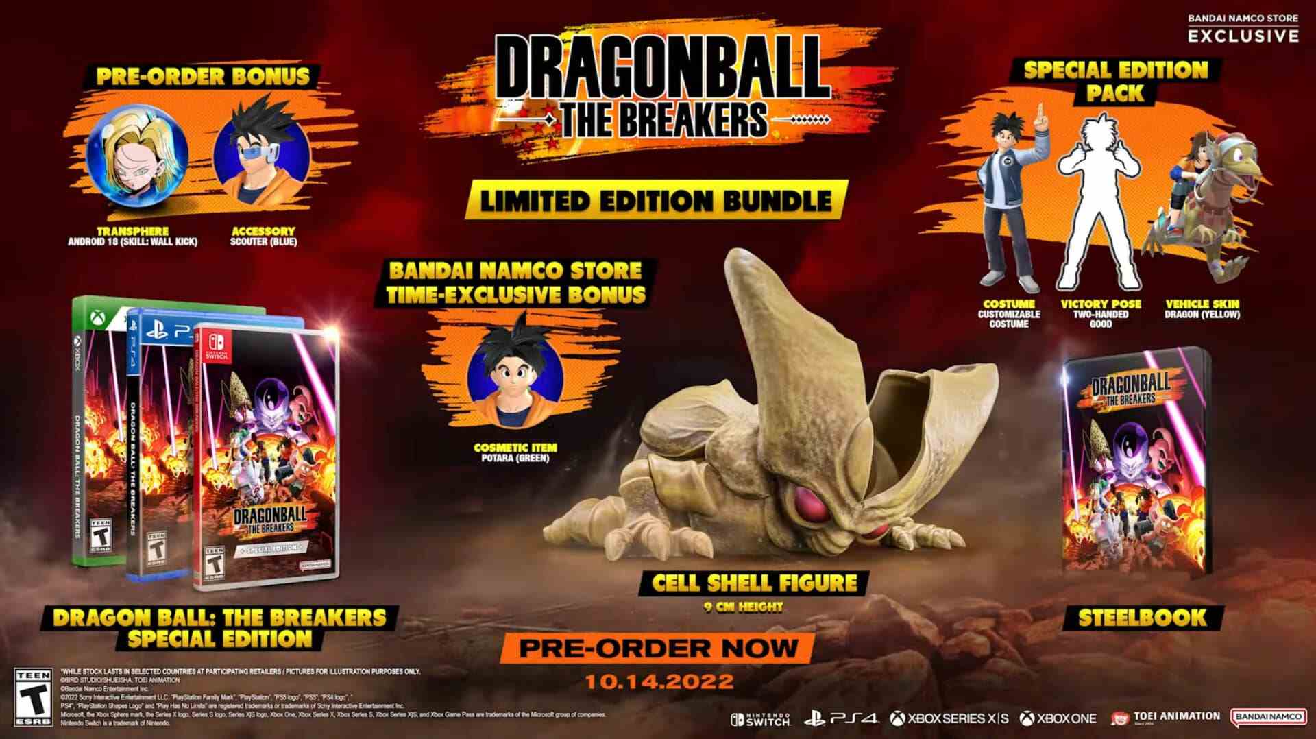 Dragon Ball: The Breakers Veröffentlichungsdatum Oktober 2022 Versionen Standard Digital Special Limited Collector Edition Bandai Namco Dimps Frieza enthüllen Trailer Namek