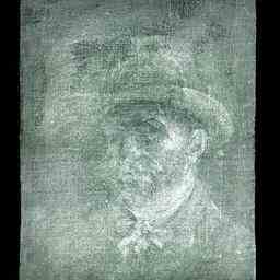 Neues Selbstportraet von Vincent van Gogh hinter einem anderen Gemaelde