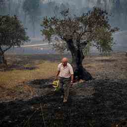 Portugal und Spanien von Waldbraenden und Temperaturen ueber 45 Grad