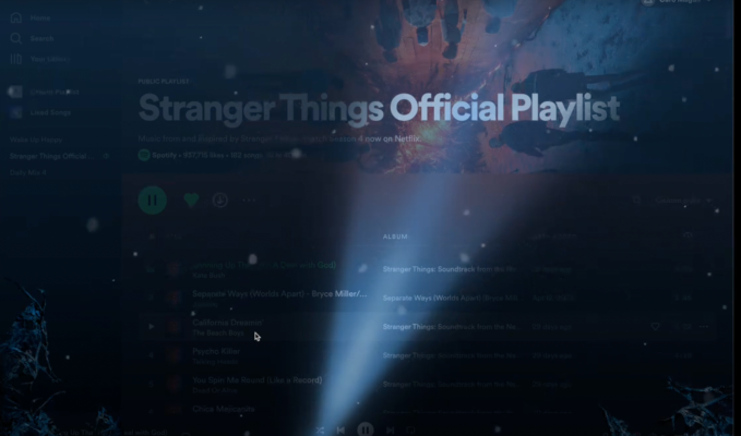 Spotify arbeitet mit Netflix zusammen um eine personalisierte „Stranger Things Playlist