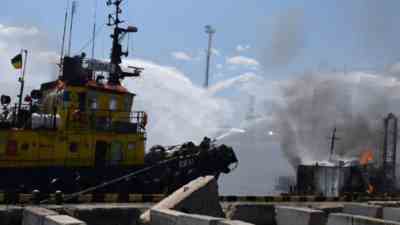 Ukraine Krieg Russische Angriffe auf den Hafen von Odessa lassen Getreidegeschaeft