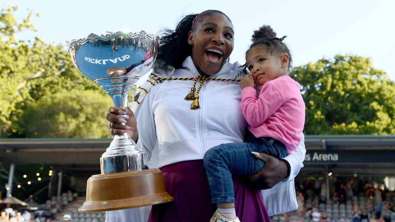 Serena Williams und ihre Tochter Alexis Olympia nach dem Sieg beim ASB Classic der Frauen in Neuseeland.