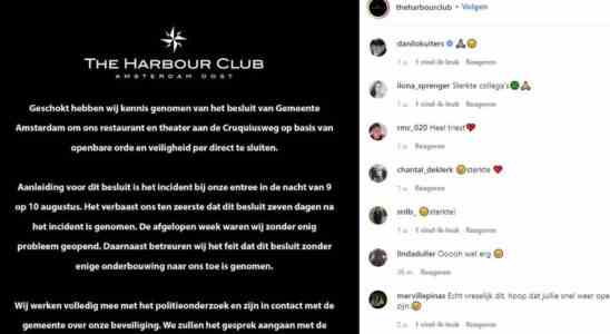 Die Stadt Amsterdam schliesst den Harbour Club eine Woche nach