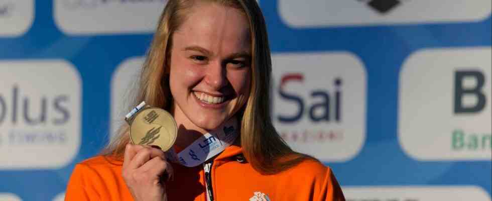 Schwimmer holen Bronze ueber 4x100 Meter frei De Waard Dritter