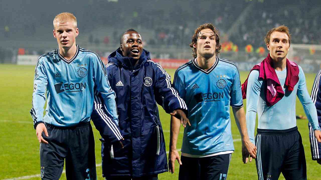 Davy Klaassen und Daley Blind nach ihrem Champions-League-Debüt 2011 gegen Olympique Lyon.