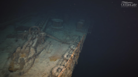 Das Wrack der Titanic aufgenommen in Filmmaterial in „hoechster Qualitaet