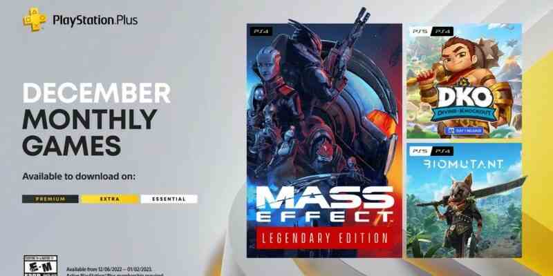 Das PlayStation Plus Angebot fuer Dezember 2022 umfasst die Mass Effect