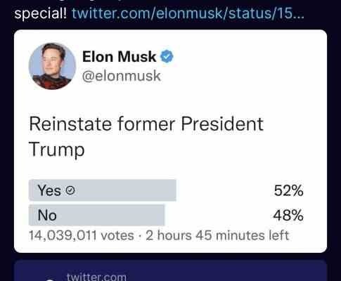 Elon Musk beendet Trumps Twitter Verbot • Tech