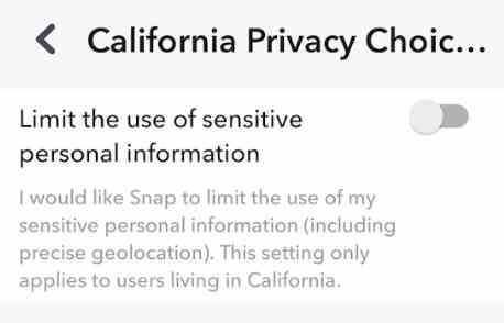 Snapchat entspricht dem California Privacy Rights Act mit einem neuen