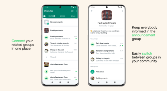 WhatsApp fuehrt offiziell seine neue Diskussionsgruppenfunktion Communities • Tech ein