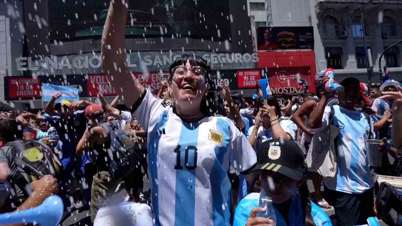 Beeld uit video: Groot feest in Buenos Aires na wereldtitel Argentinië