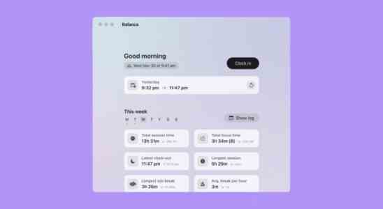 Balance ist eine Mac Zeitmesser App bei der Sie Ihre Stunden manuell