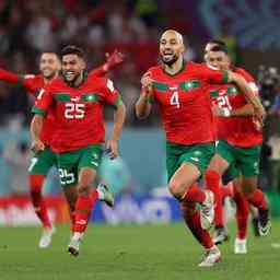Marokko bremst mit Platz im WM Viertelfinale durch Sieg ueber Spanien