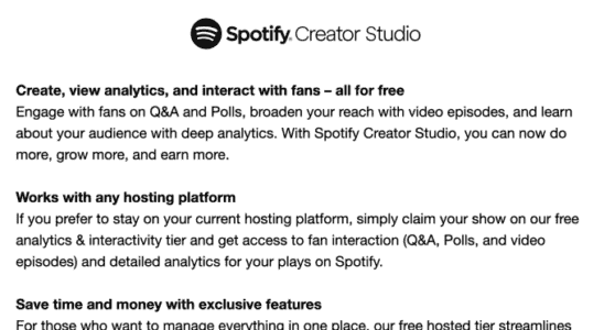 Spotify erwaegt die Umbenennung von Anchor in Spotify Creator Studio