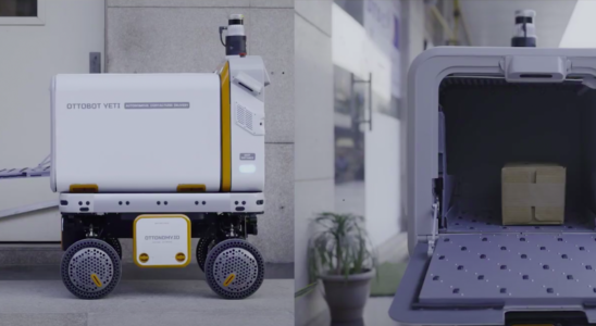 Der neue Lieferroboter von Ottonomy erhaelt einen automatischen Paketspender •