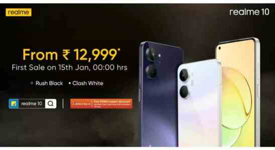 Realme 10 4G wird am 15 Januar in Indien zum