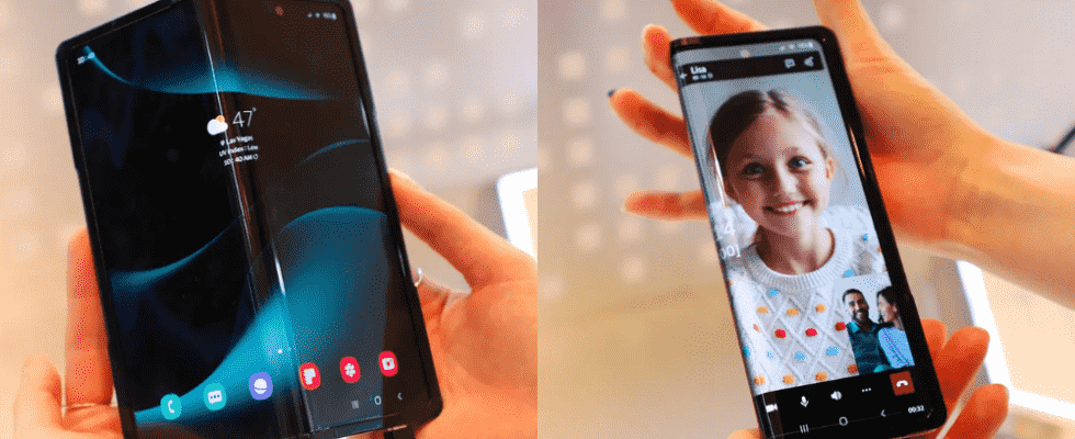 Samsung zeigt ein 360 Grad Klappdisplay