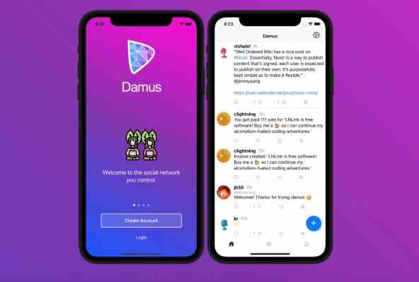 Damus zog nach zwei Tagen aus Apples App Store in