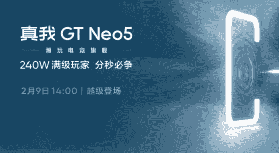 Realme GT Neo5 mit 240 W soll am 9 Februar