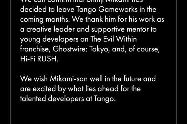 Shinji Mikami verlaesst Tango Gameworks