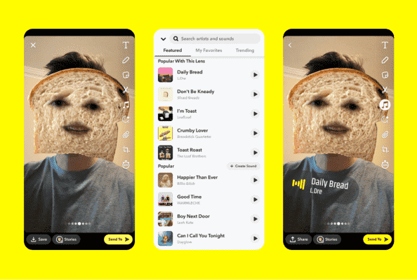 Snapchat fuehrt neue Sounds Funktionen ein um das Erstellen von Inhalten