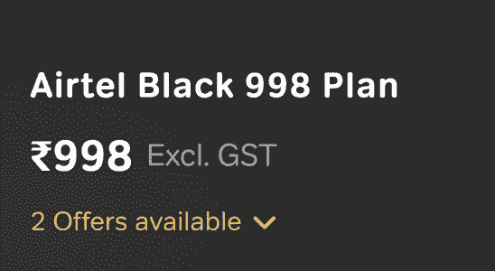 Airtel Black Rs 998 Plan gestartet Inklusivleistungen Vorteile und mehr
