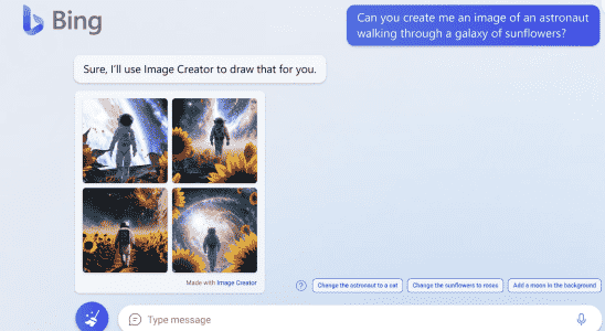 Der Bing Chatbot von Microsoft ermoeglicht es Benutzern jetzt Bilder mit