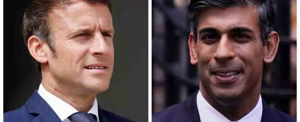 Emmanuel Macron und Rishi Sunak versuchen jahrelange franzoesisch britische Fehden zu