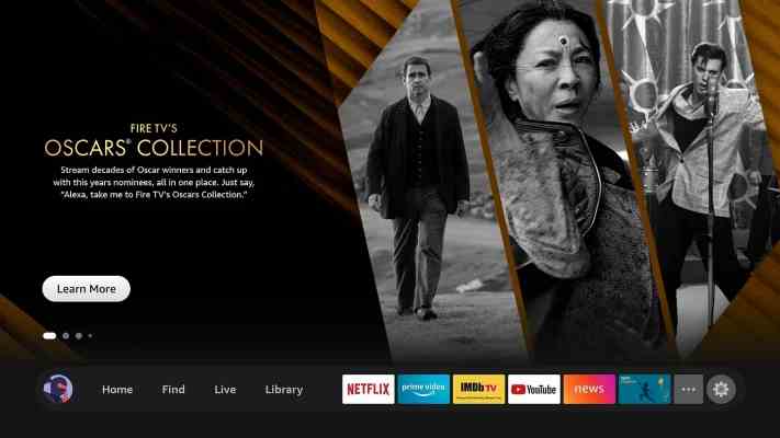 Fire TV startet einen neuen dedizierten Oscars Hub mit dem Benutzer