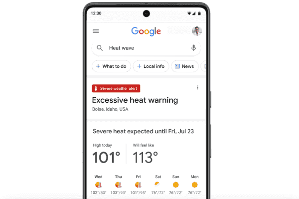Google fuehrt bald neue extreme Hitzewarnungen in der Suche ein