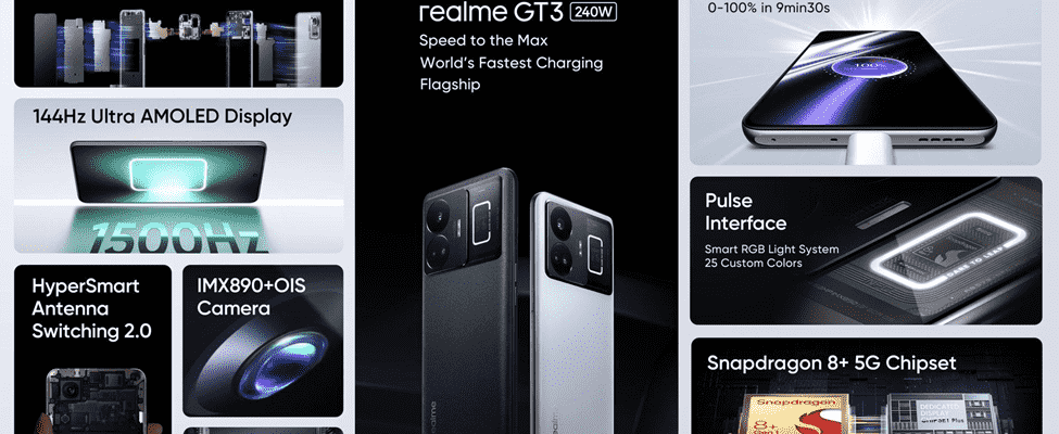 Realme GT3 mit 240 W Schnellladeunterstuetzung auf dem MWC 2023 vorgestellt