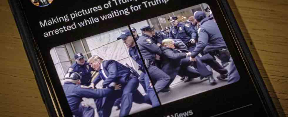 Trump Gefahren von KI Bildern Gefaelschte Bilder von Trump verhaftet Putin