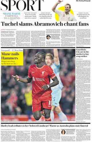 Pages sportives du Sunday Telegraph
