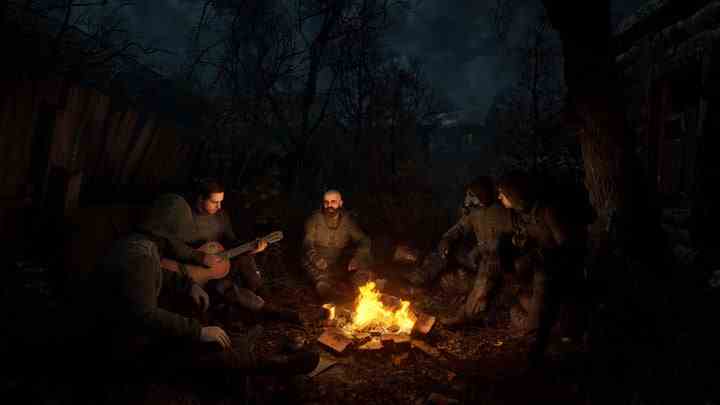Dans Stalker 2, les survivants se rassemblent autour d'un feu de camp.